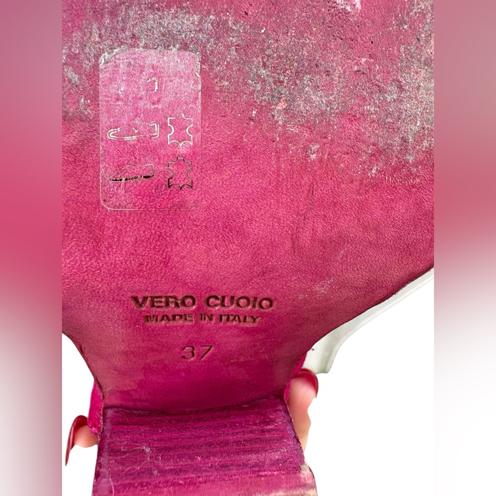 Vince Camuto suede lather Fuchsia Heeled Elmiora Ankle boots sz 37 pointed toe - Picture 8 of 11